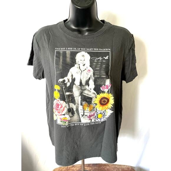 Dolly Parton Graphic Tee Flowers Rainbow Quote Size Small - Picture 1 of 6
